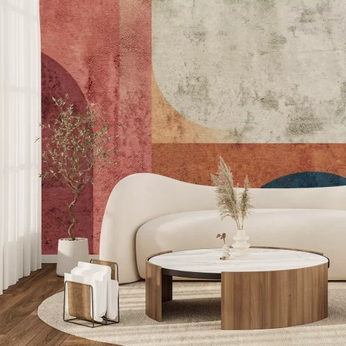 Papier peint  Composition moderne de figures géométriques avec texture