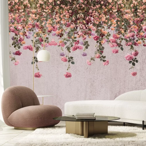 Papier peint  Composition florale suspendue avec des roses