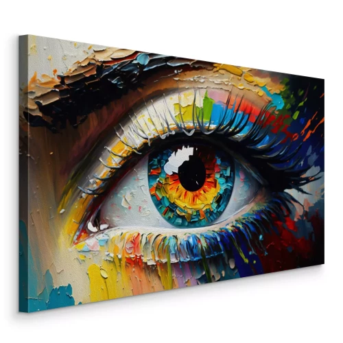 Tableau  Œil de femme abstrait et coloré