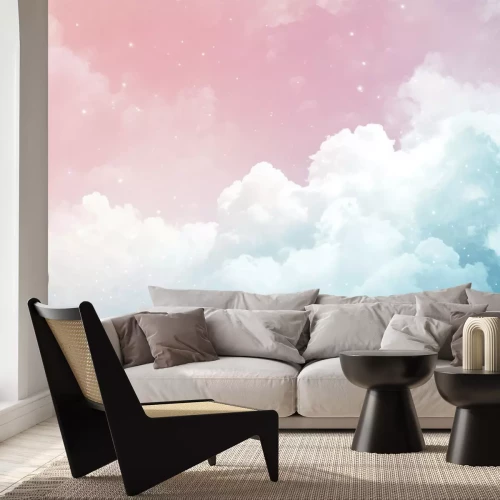 Papier peint  Nuages sur un ciel pastel