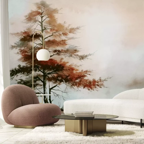 Papier peint  Aquarelle arbre d'automne