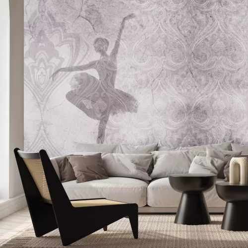 Papier peint  Danseuse de ballet sur fond ornemental