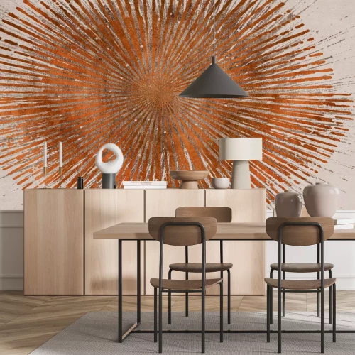 Papier peint  Cercle abstrait aux couleurs cuivrées avec texture