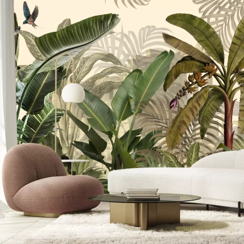 Papier peint  Plantes vertes exotiques dans la jungle