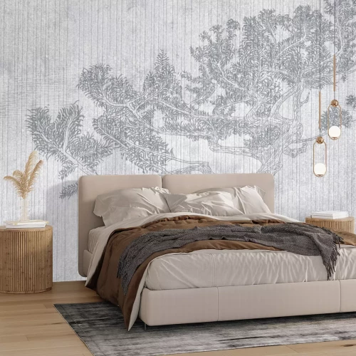 Papier peint  Paysage d'arbres vintage minimaliste