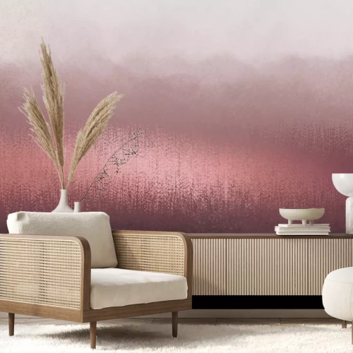 Papier peint  Dégradé rose avec décoration chatoyante