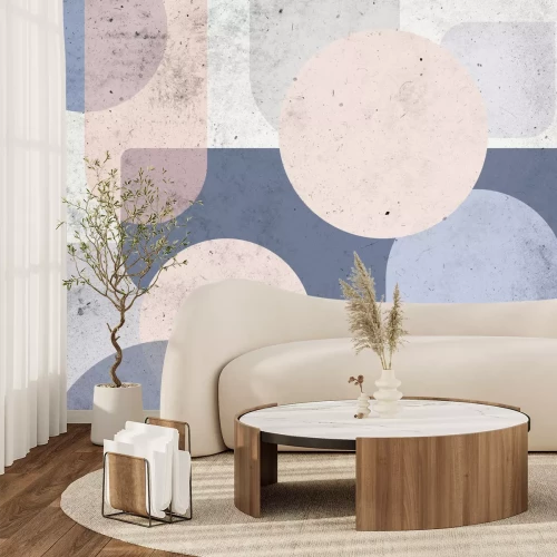 Papier peint  Composition de formes géométriques sur un fond texturé