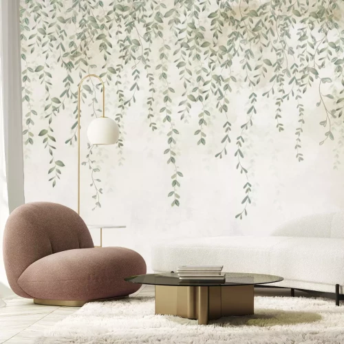 Papier peint  Vignes vertes de plantes suspendues au-dessus