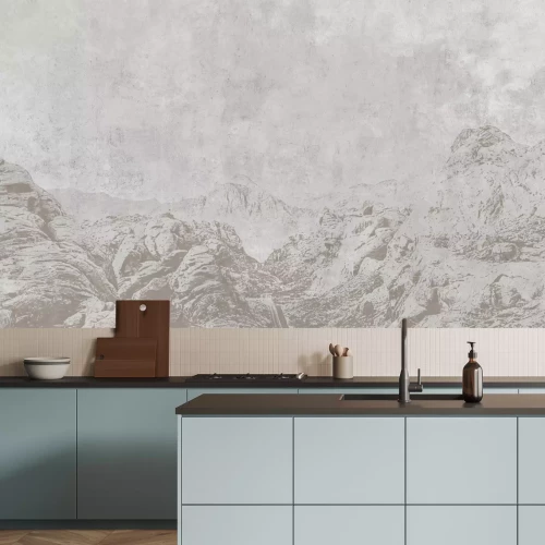 Papier peint  Paysage industriel avec montagnes