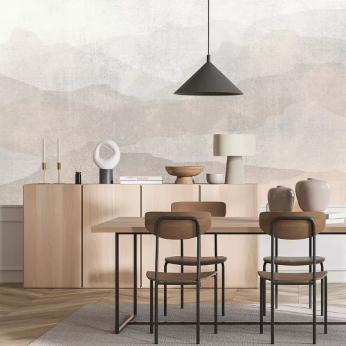 Papier peint  Silhouettes de montagne, paysage minimaliste