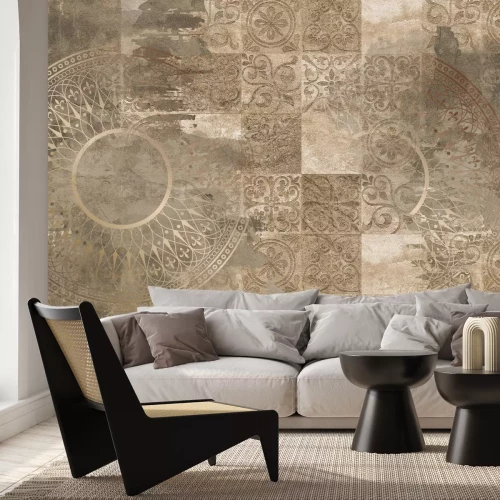 Papier peint  Mandala parmi des ornements vintage