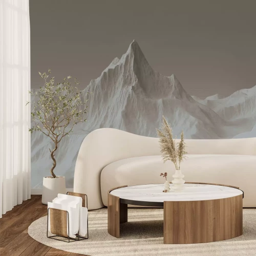 Papier peint  Paysage de montagne abstrait en 3D