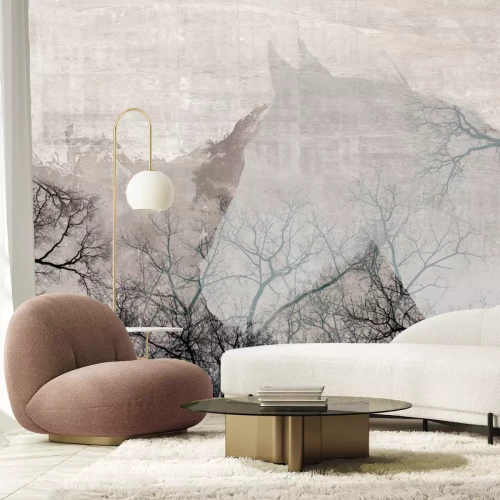 Papier peint  Portrait d'un cheval sur fond d'arbres