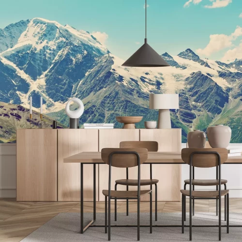 Papier peint  Panorama hivernal des montagnes