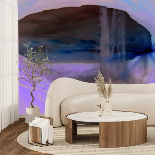 Papier peint  Paysage de grotte avec vue sur la cascade