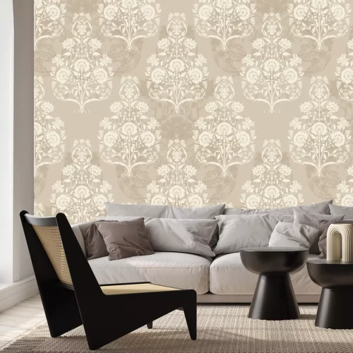 Papier peint  Ornements décoratifs sur fond beige