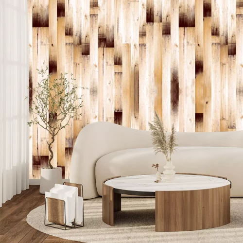 Papier peint  Texture de planche en bois de style rétro