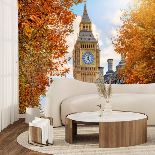 Papier peint  Paysage d'automne avec vue sur Big Ben à Londres