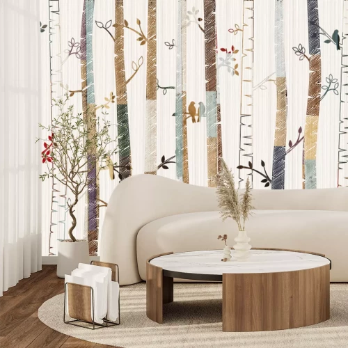 Papier peint  Forêt au style vintage