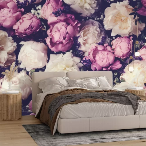 Papier peint  Fond fleuri au style rétro