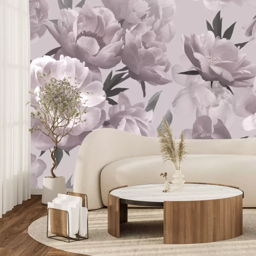 Papier peint  Fond floral avec des pivoines