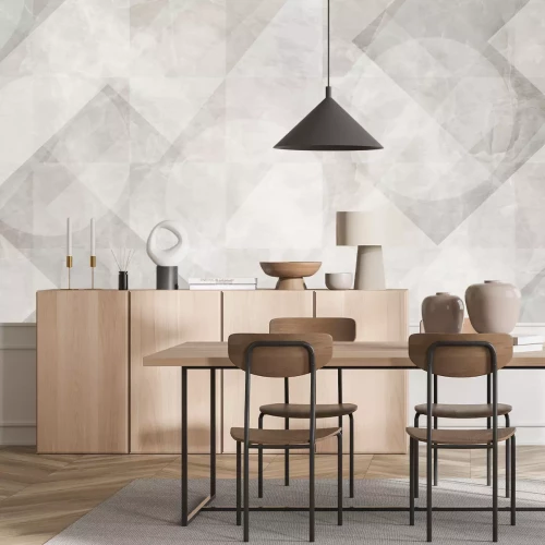 Papier peint  Modèle de formes géométriques sur un fond en marbre