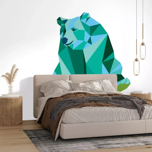 Papier peint  Illustration d'un ours style géométrique