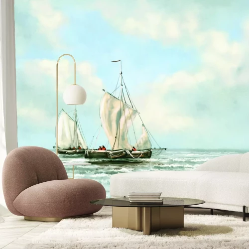 Papier peint  Voiliers sur une mer calme