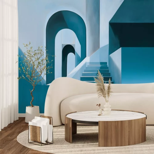 Papier peint  Escaliers dans une composition géométrique minimaliste