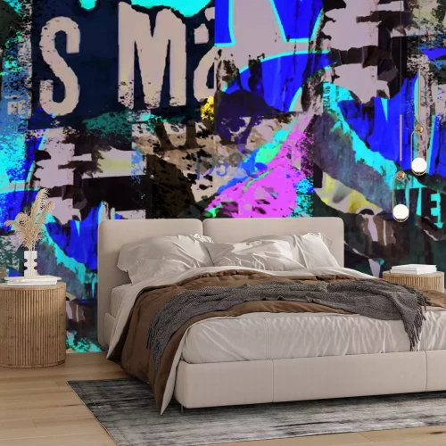 Papier peint  Art de rue coloré en imitation de journal