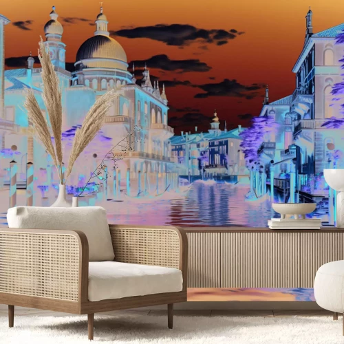 Papier peint  Paysage d'un canal vénitien parmi des monuments historiques