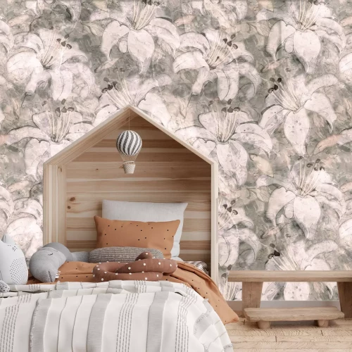 Papier peint  Imitation subtile peinte de fleurs de lys