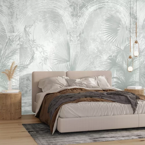 Papier peint  Arches anciennes avec végétation tropicale