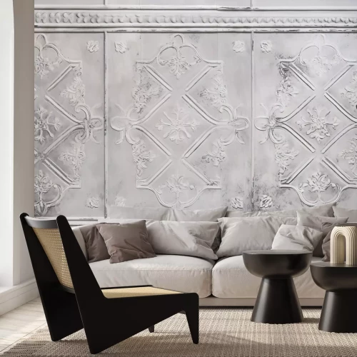 Papier peint  Mur gris brut avec décorations