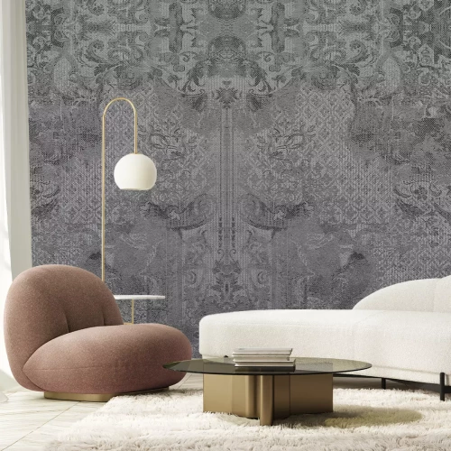 Papier peint  Motif provençal en nuances de gris