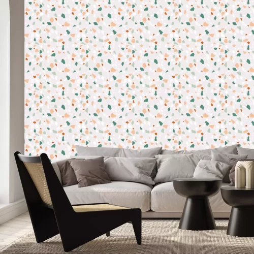 Papier peint  Mosaïque colorée sur fond beige