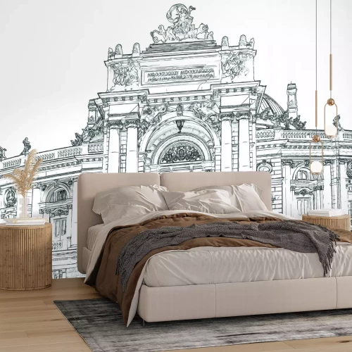 Papier peint  Croquis au crayon du Théâtre de l'Opéra et du Ballet d'Odessa