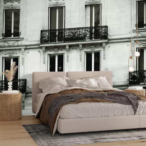 Papier peint  Photo d'un vieil immeuble avec des balcons