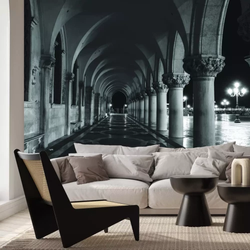 Papier peint  Photo en noir et blanc de colonnes anciennes