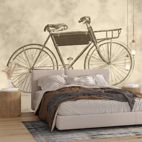 Papier peint  Dessin de vélo style vintage