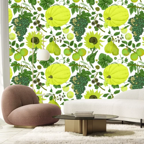 Papier peint  Citrons parmi les raisins et les tournesols