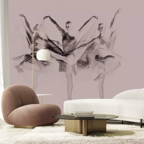 Papier peint  Danseuses gymniques sur fond noir