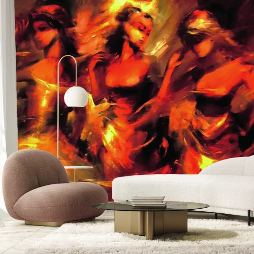 Papier peint  Femmes attirantes en rouge