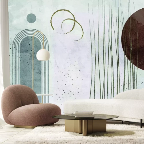 Papier peint  Forme d'arcs et de cercles sur le béton