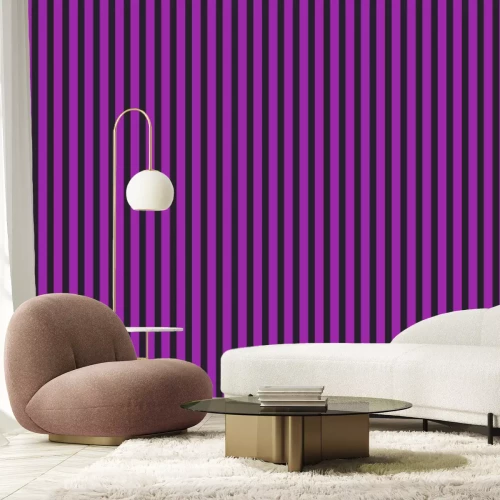 Papier peint  Rayures vertes sur fond blanc