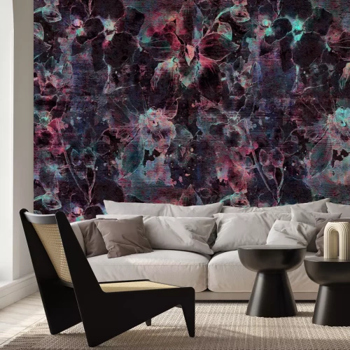 Papier peint  Fleurs d'orchidée dans un décor aquarelle