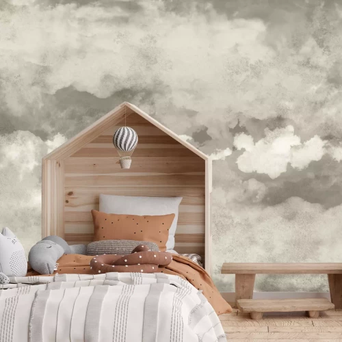 Papier peint  Nuages beiges peints