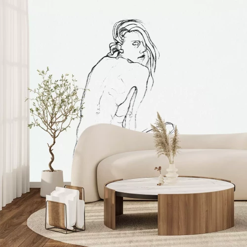 Papier peint  Croquis délicat d'une femme