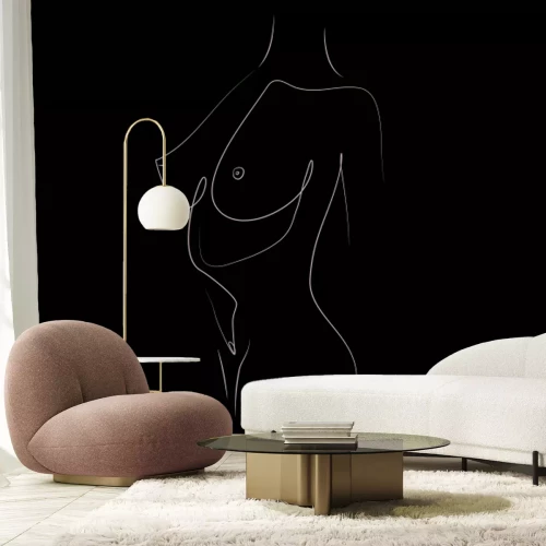 Papier peint  Dessin d'une belle silhouette féminine
