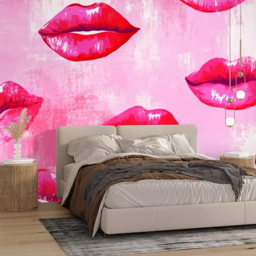 Papier peint  Lèvres rouges juteuses